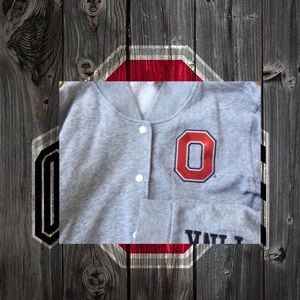 Vs pink Ohio state bling button up sweatshirt